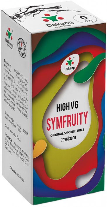 DEKANG High VG 10ml - Symfruity (Ovocný mix) Obsah nikotinu 0mg/