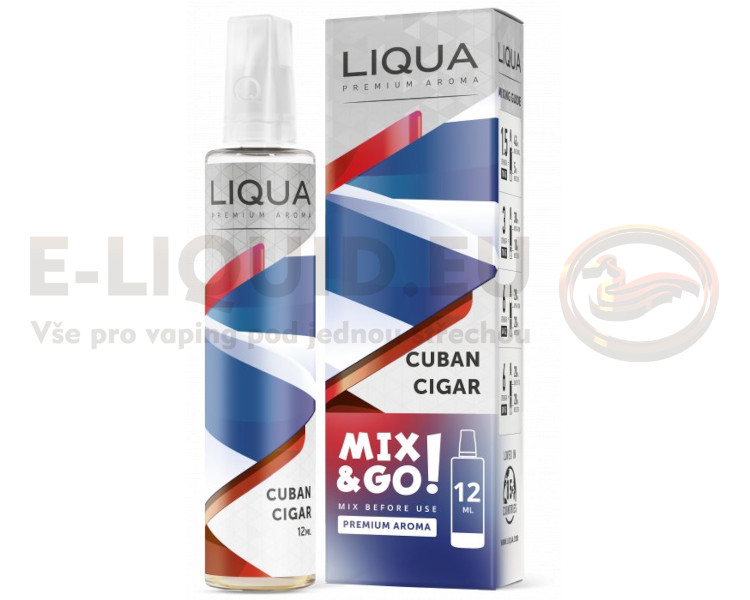 Liqua - Příchuť Mix & Go 12ml - Cuban Cigar (Kubánský doutní