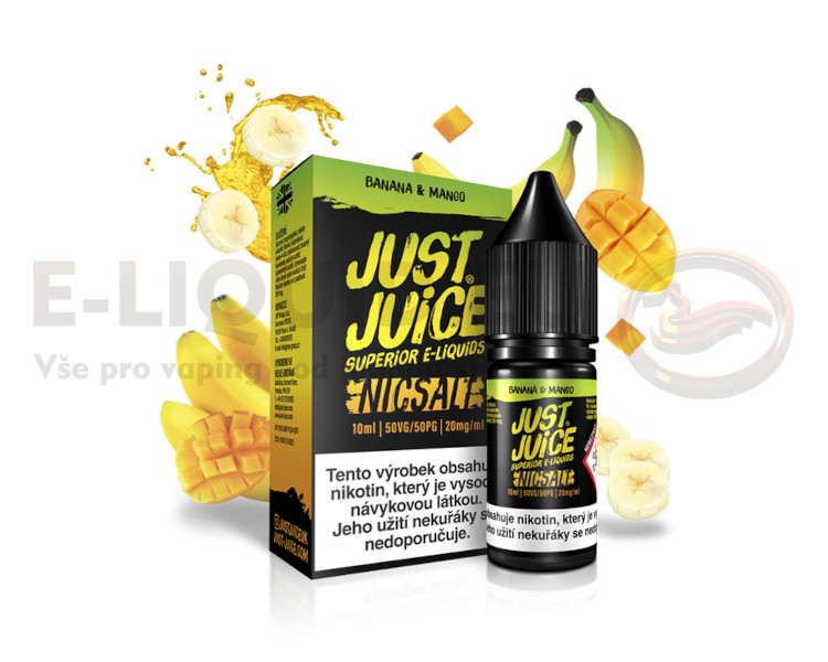 Just Juice Salt 10ml - Banana & Mango (Banán & mango) O