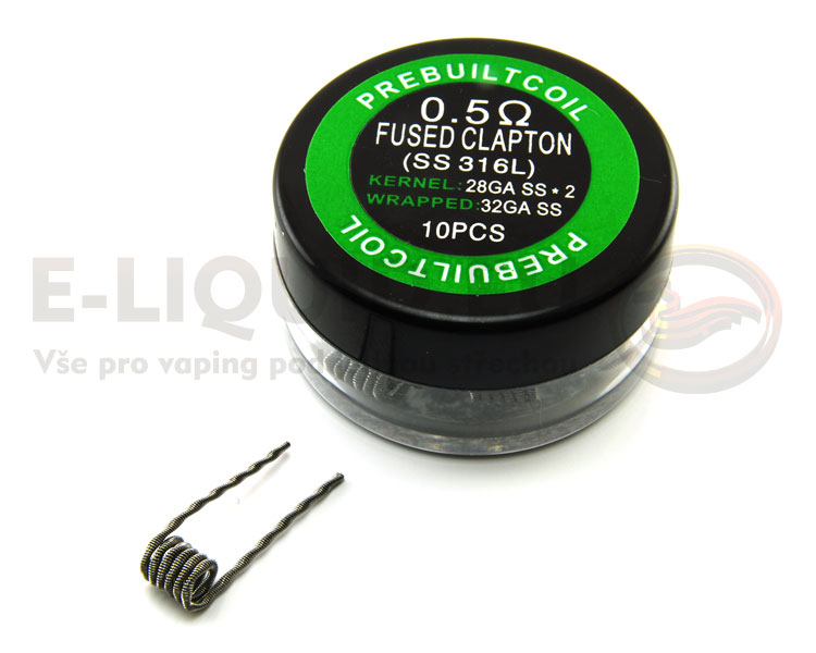 Fused clapton coil (SS 316L) 28GA*2+30GA 0,5ohm (10ks)