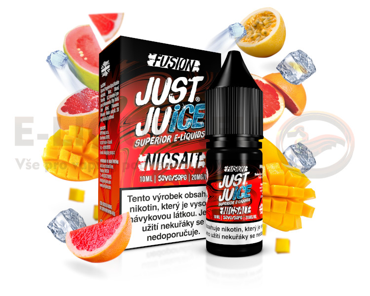 Just Juice Salt 10ml -Fusion Mango & Blood Orange On Ice(Ledové mango, č. pomeranč) - 20mg