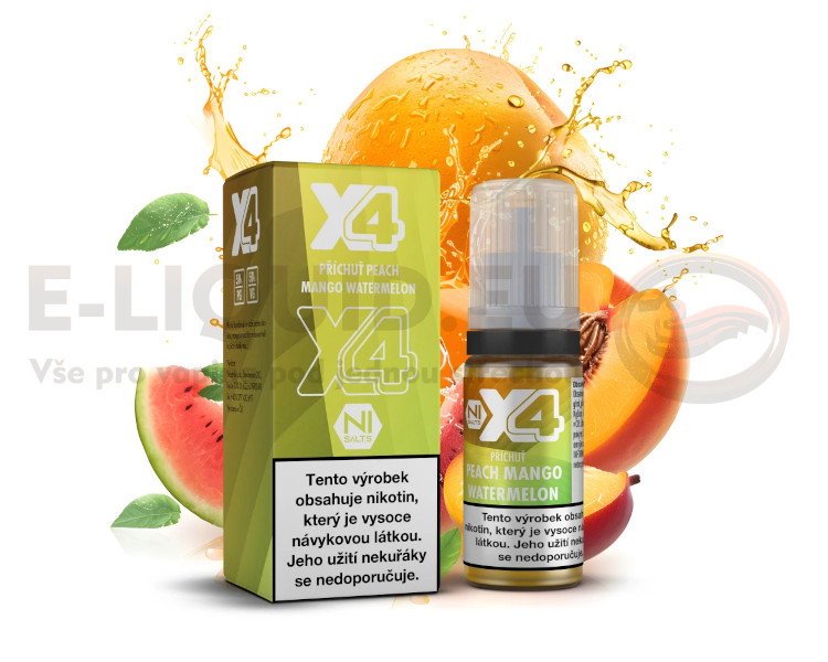 X4 10ml - Bar Juice - Broskev, Mango a meloun (Peach mango watermelon)