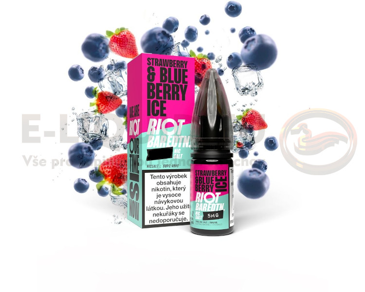 Riot BAR EDTN salt 10ml - Strawberry Blueberry Ice (Ledová borůvka s jahodou) - 10mg